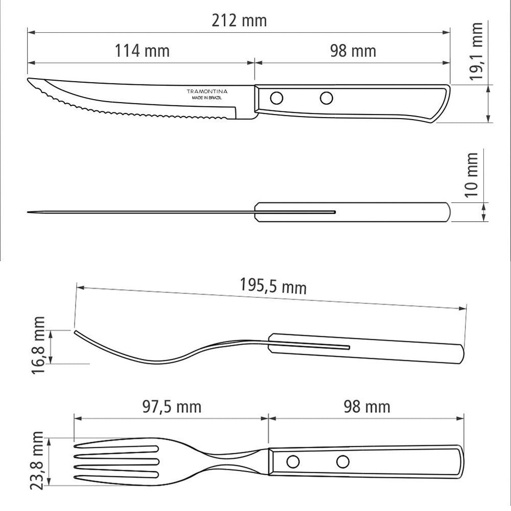 12-Piece Stainless-Steel Flatware Set with Red Polywood Handles