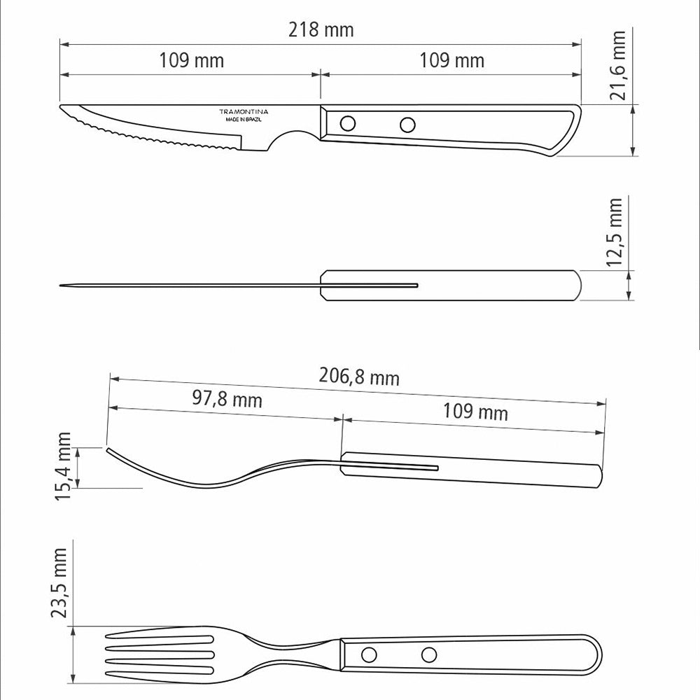 12-Piece Stainless-Steel Flatware Set with Red Polywood Handles.