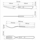 12-Piece Stainless-Steel Flatware Set with Red Polywood Handles.