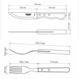 12-Piece Jumbo Flatware Set Stainless-Steel with Red Polywood Handles
