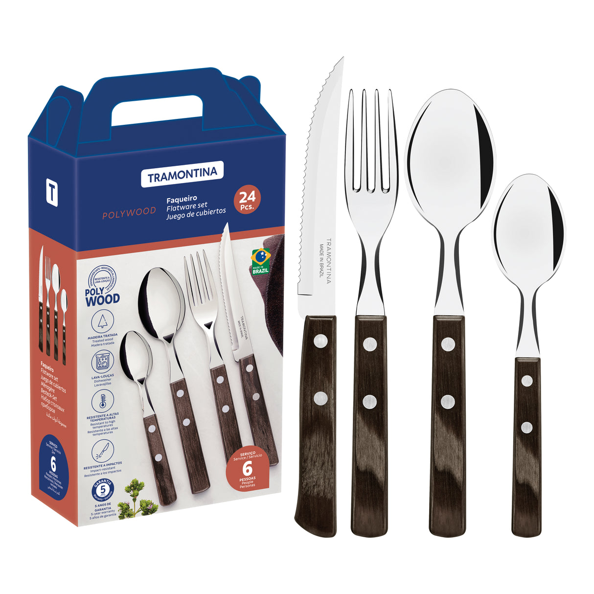 24-Piece Polywood Cutlery Set