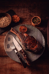 Churrasco Polywood 4-Piece Jumbo Steak Knife Set, Brown