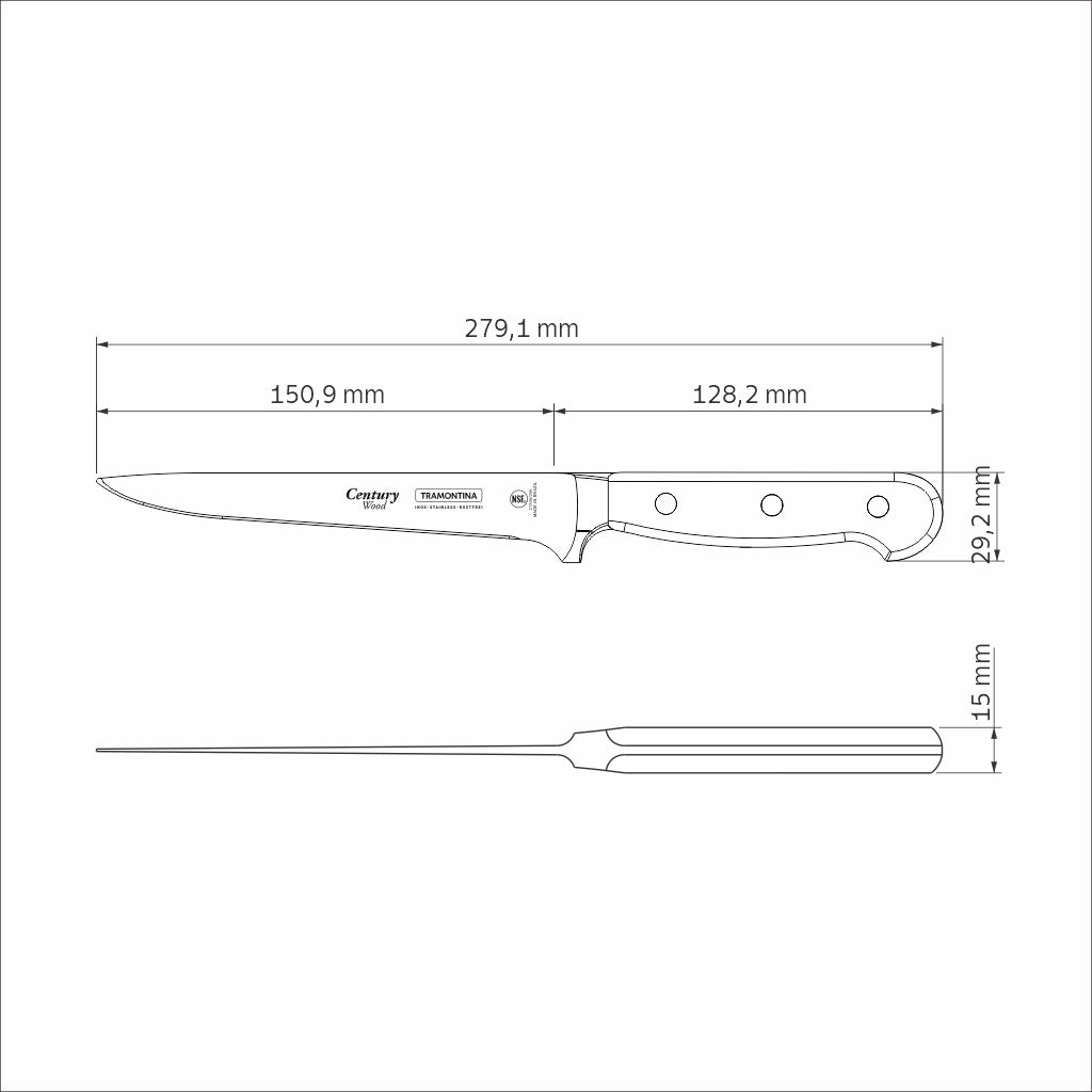 Century Wood Forged Boning Knife, 6"