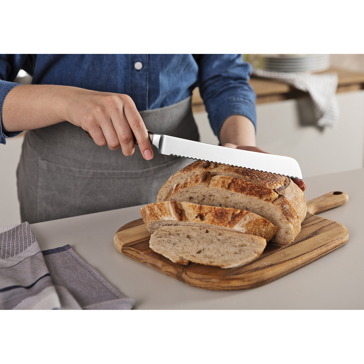 Century Wood Forged Bread Knife, 8"