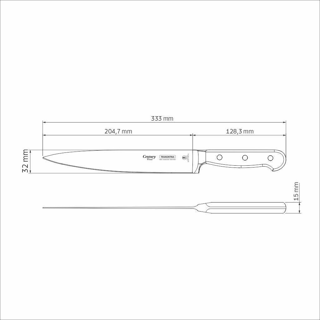 Century Wood Forged Utility Knife, 8"