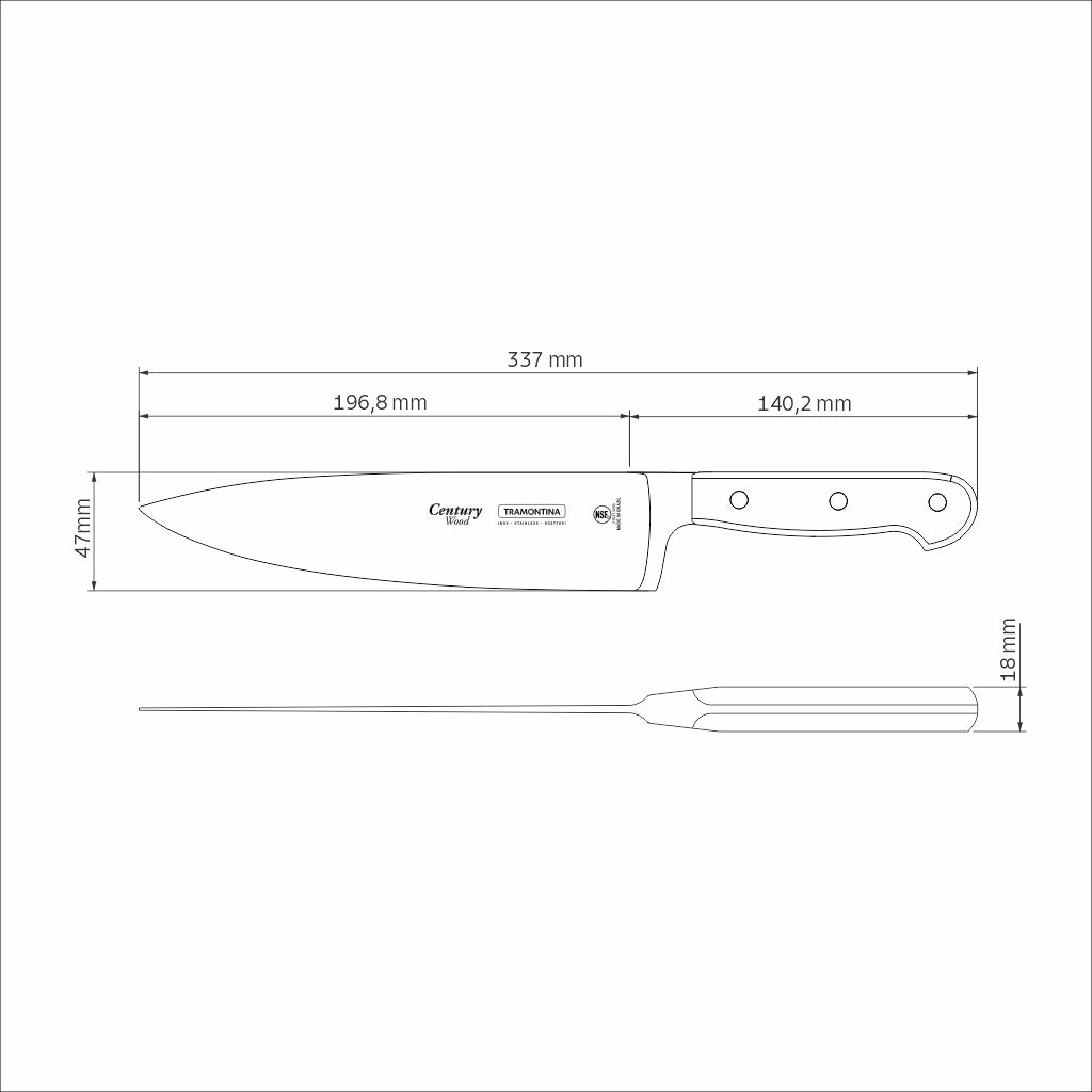 Century Wood Forged Chef's Knife, 8"