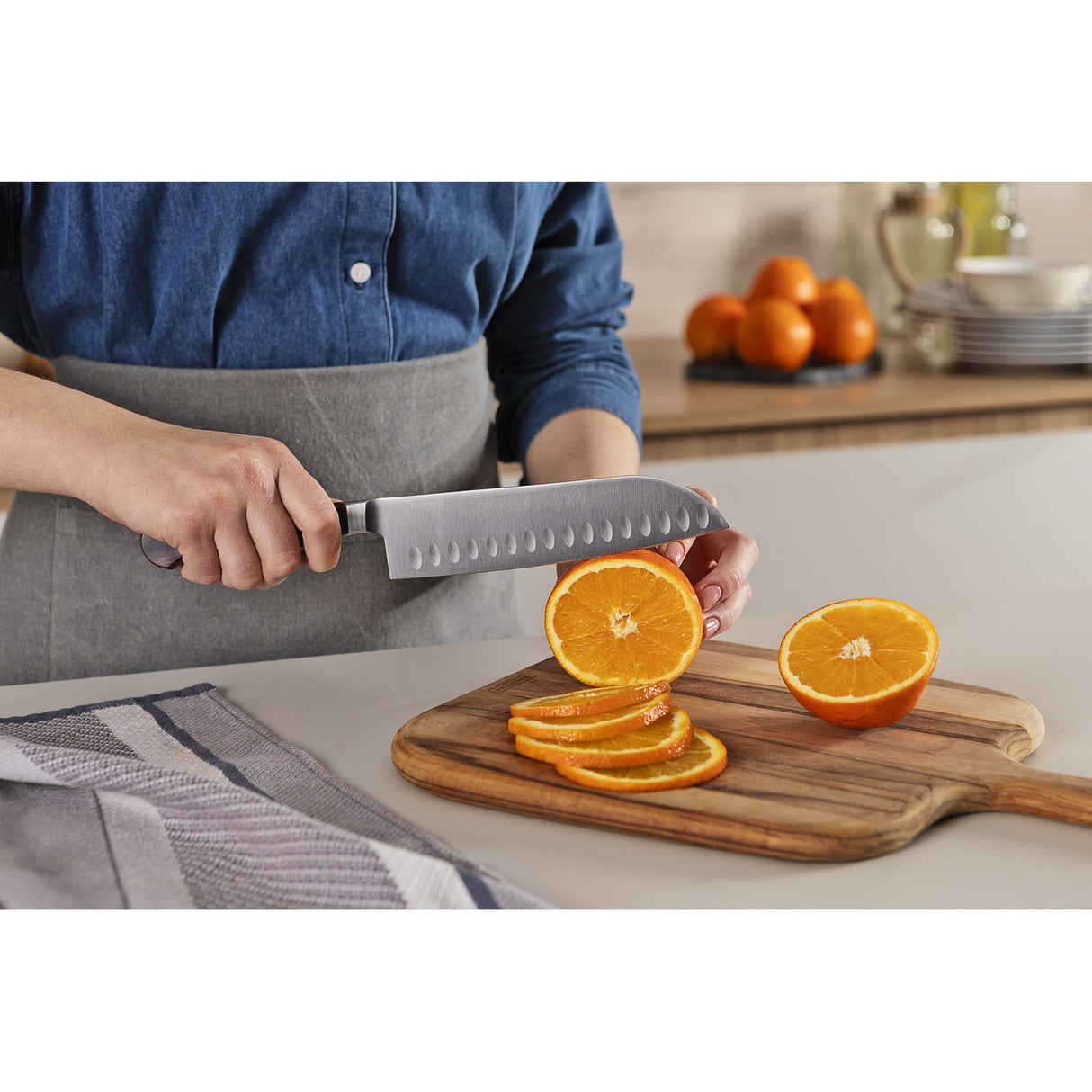 Century Wood Santoku Knife, 7"