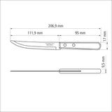 Dynamic 6-Piece Steak Knife Set with Stainless Steel Blades and Natural Wood Handles