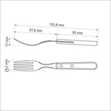Dynamic 6-Piece Table Forks Set with Stainless Steel Tines and Natural Wood Handles