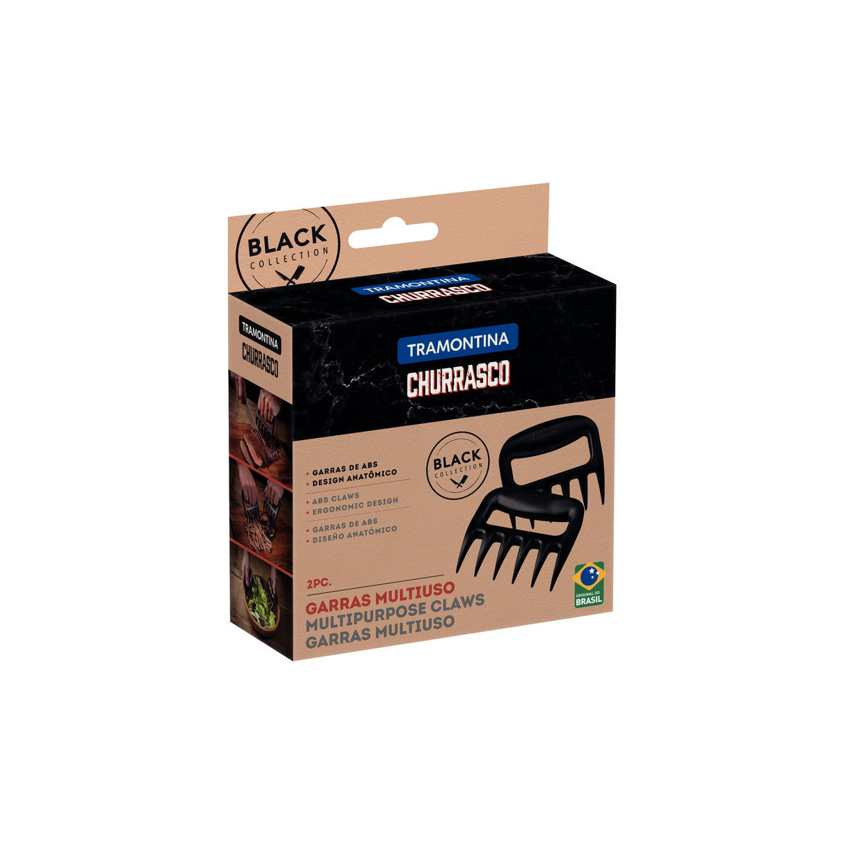 Churrasco Black ABS Barbecue Claw Set, 2pc