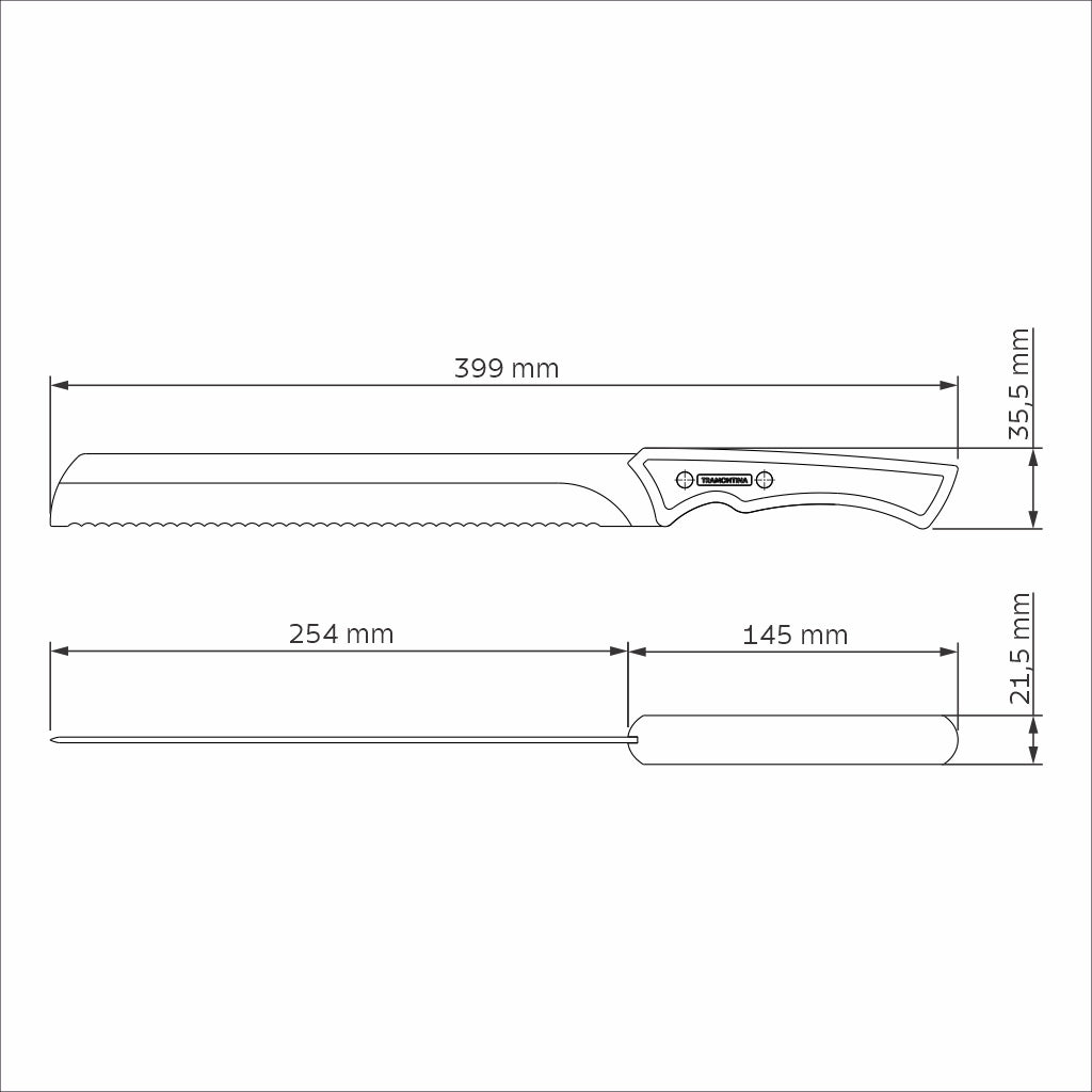 Churrasco Black Brisket Slicer Serrated Edge, 10" - FSC Certified