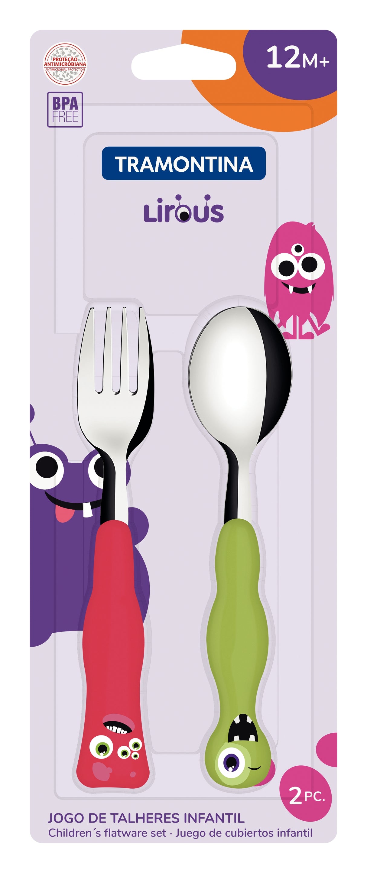 Lirous 2-Piece Colorful Children's Flatware Set