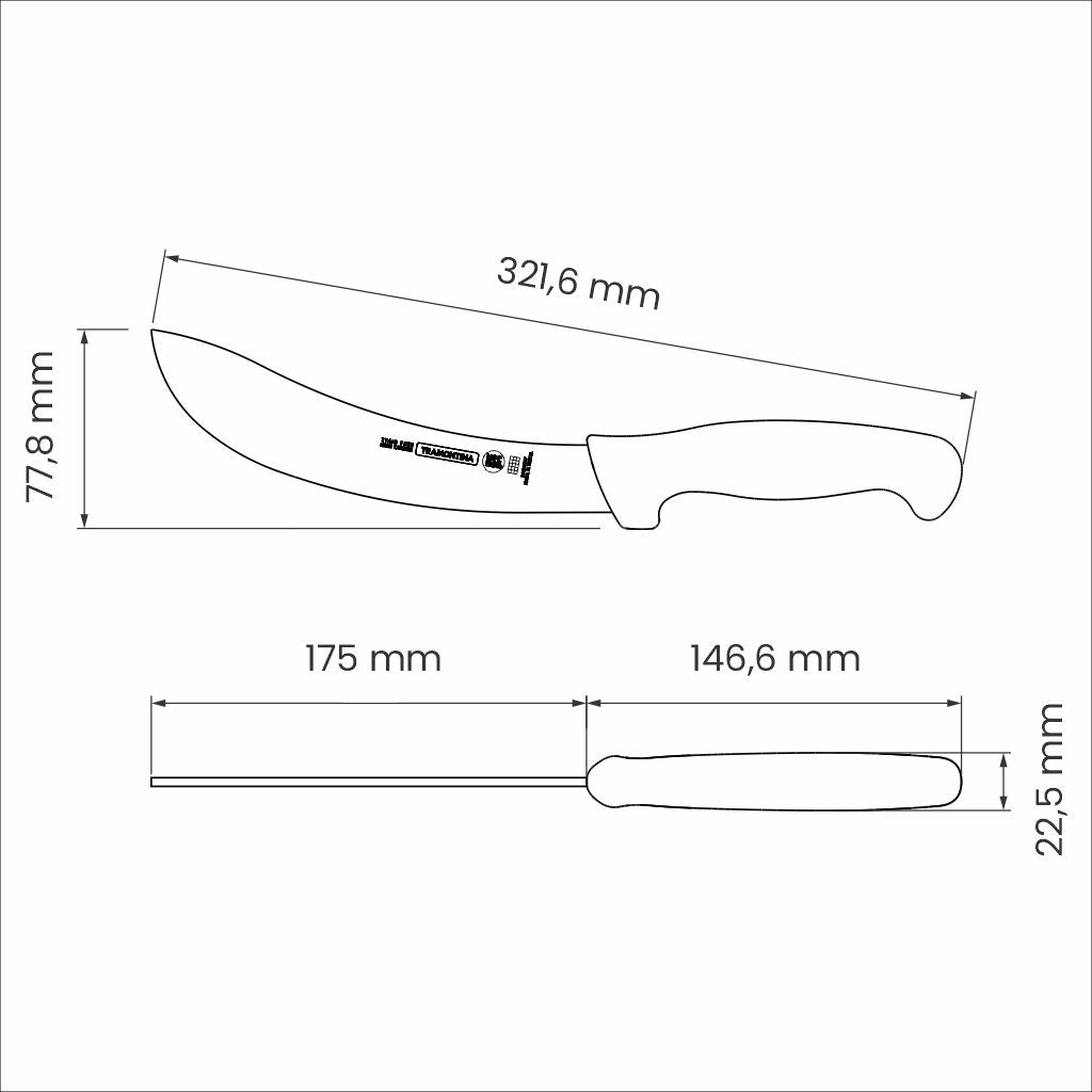 Professional Leather and Bleeding Knife, 7"
