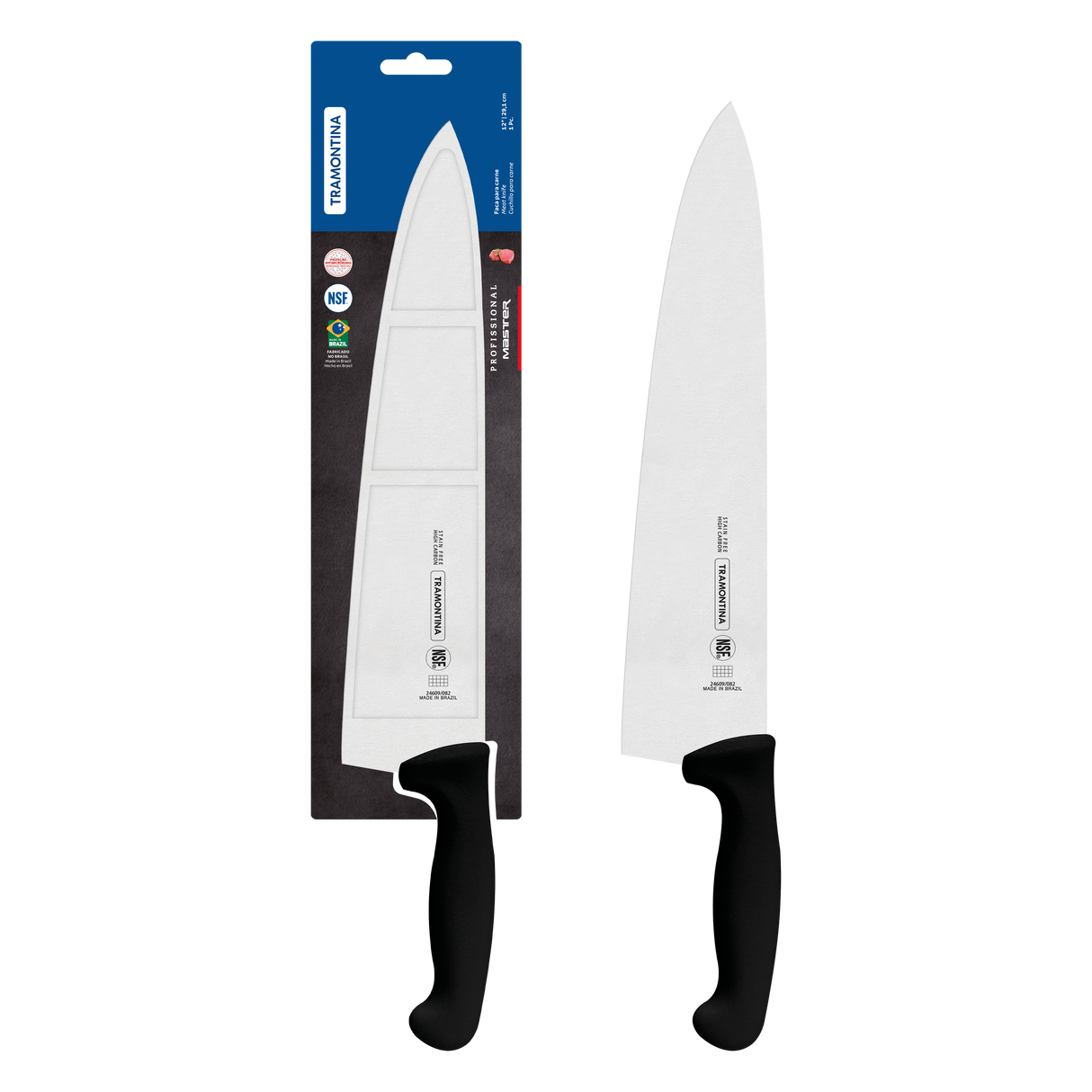 Professional Master Black Cooks Knife, 12"