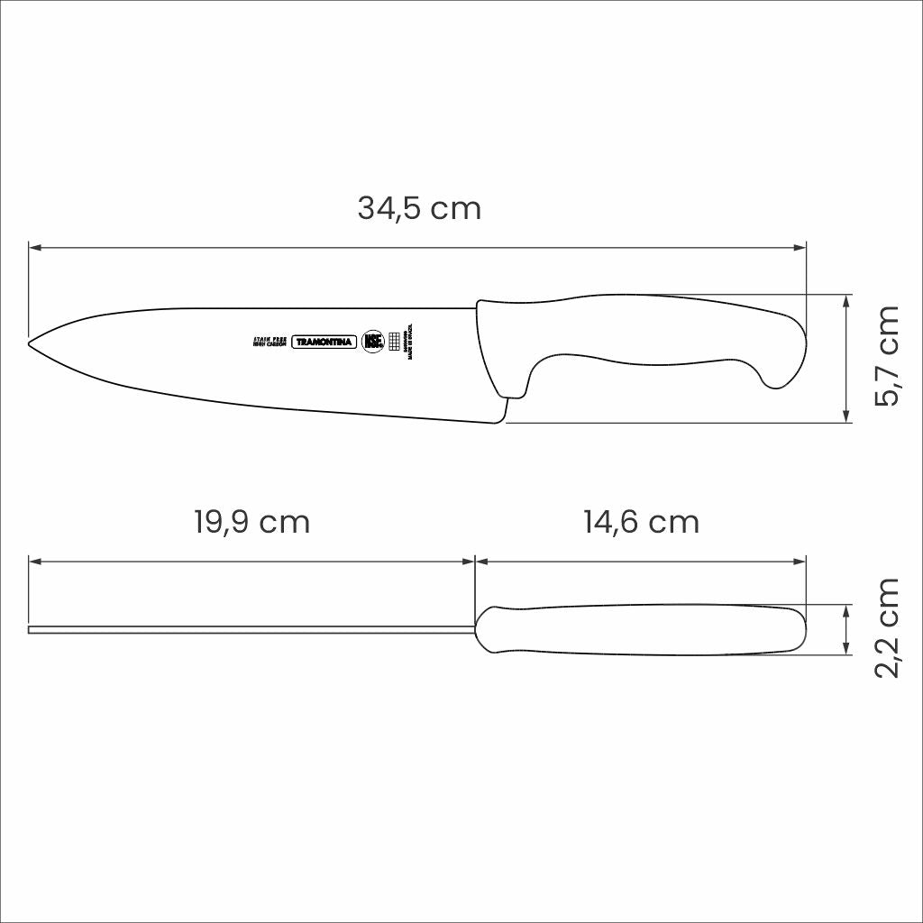 Professional Master Black Cooks Knife, 8"