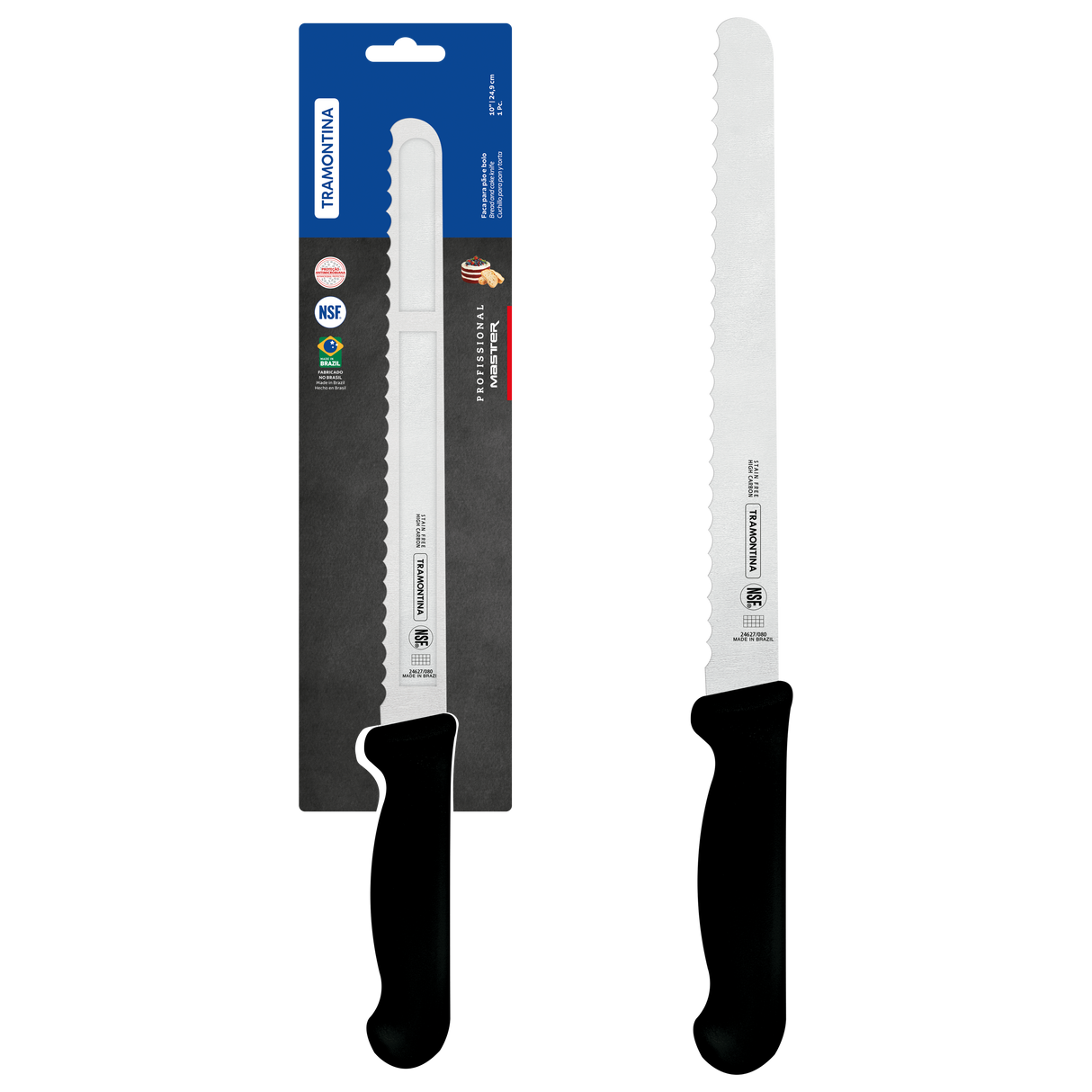 Professional Master Black Bread Knife, 10"