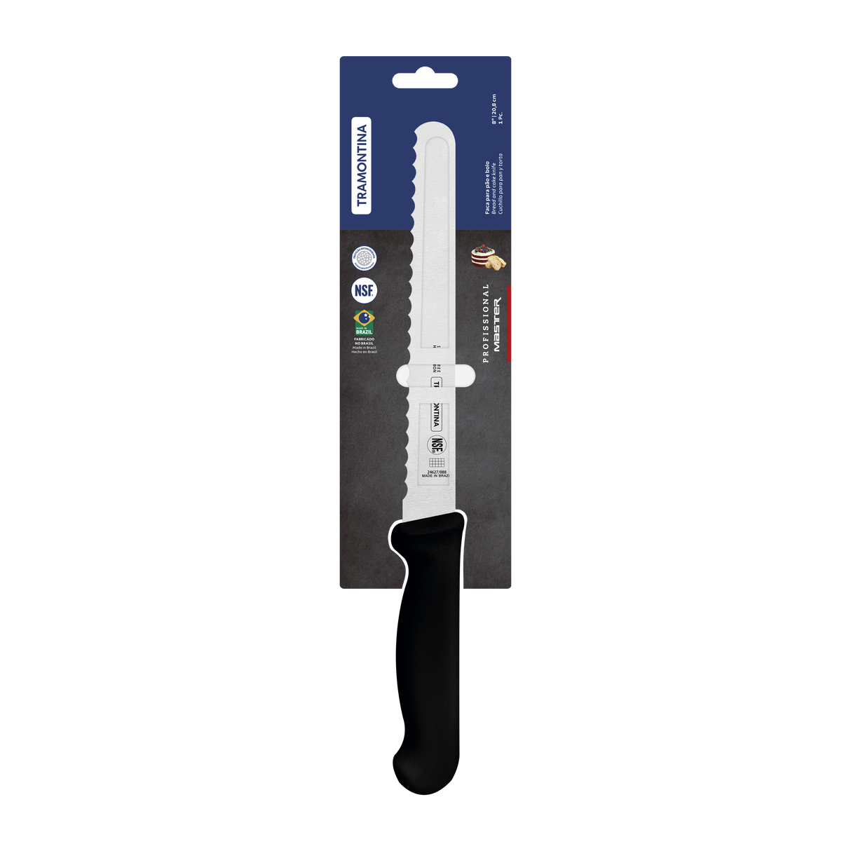 Professional Master Black Bread Knife, 8"