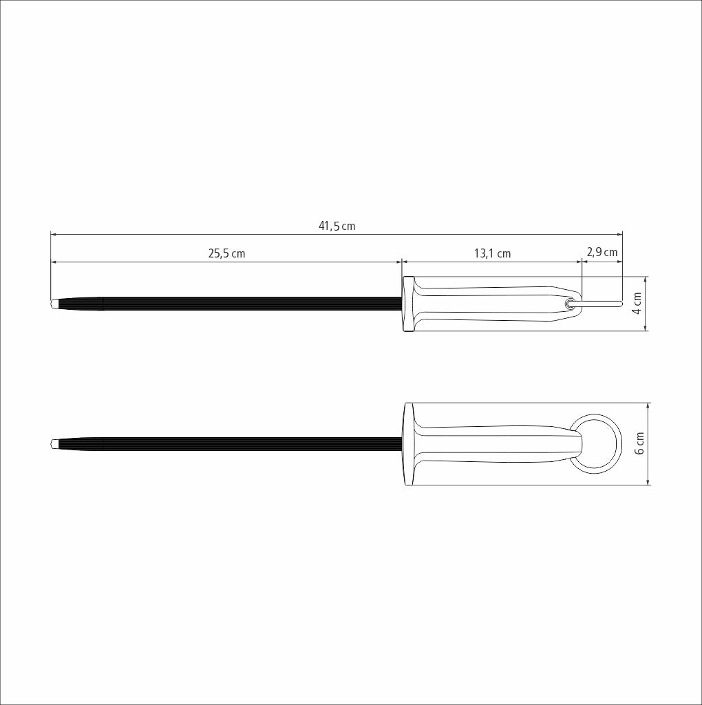 Professional Master Black Grooved Sharpener, 10"