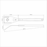 Churrasco Stainless Steel Spatula with Serrated Edge and Wooden Handle, 48cm