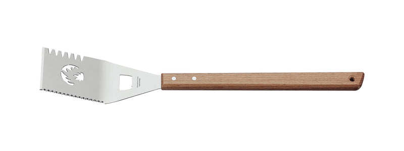 Load image into Gallery viewer, Tramontina Barbecue Stainless Steel Spatula with Serrated Edge and Wooden Handle, 48cm

