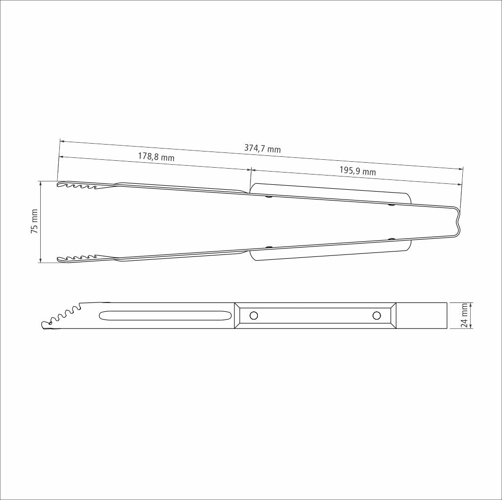 Churrasco Tongs With Stainless Steel Blade and Wooden Handle, 37cm