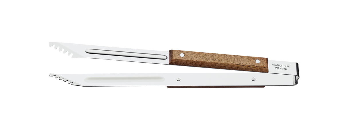 Churrasco Tongs With Stainless Steel Blade and Wooden Handle, 37cm