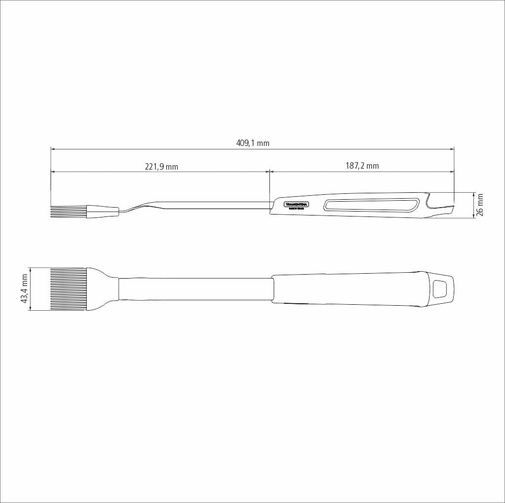 Churrasco Black Brush with Silicone Bristles