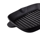 Pre-Seasoned Cast Iron Square Griddle Pan, 27cm