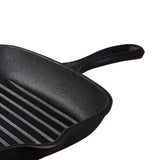 Pre-Seasoned Cast Iron Square Griddle Pan, 27cm
