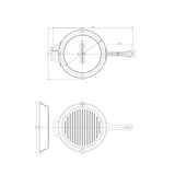 Pre-Seasoned Cast Iron Griddle Pan, 28cm