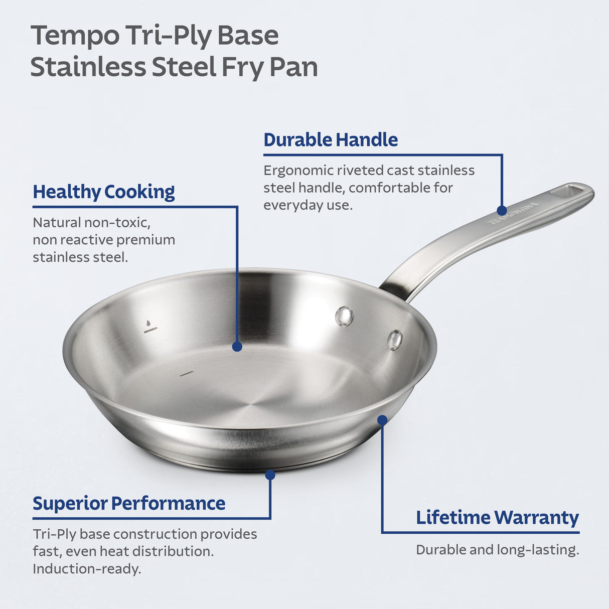 Tempo 2-Piece Stainless Steel Frying Pan Set, 20cm and 25cm