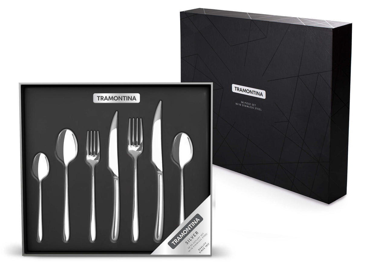 56-Piece Silver Cutlery Set