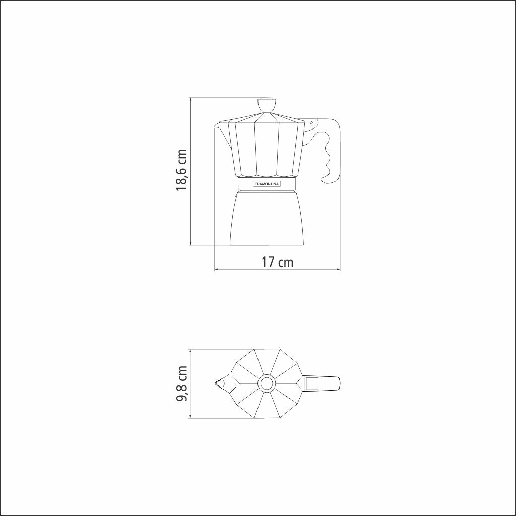 Black Aluminium Italian Espresso Coffee Maker, 320ml