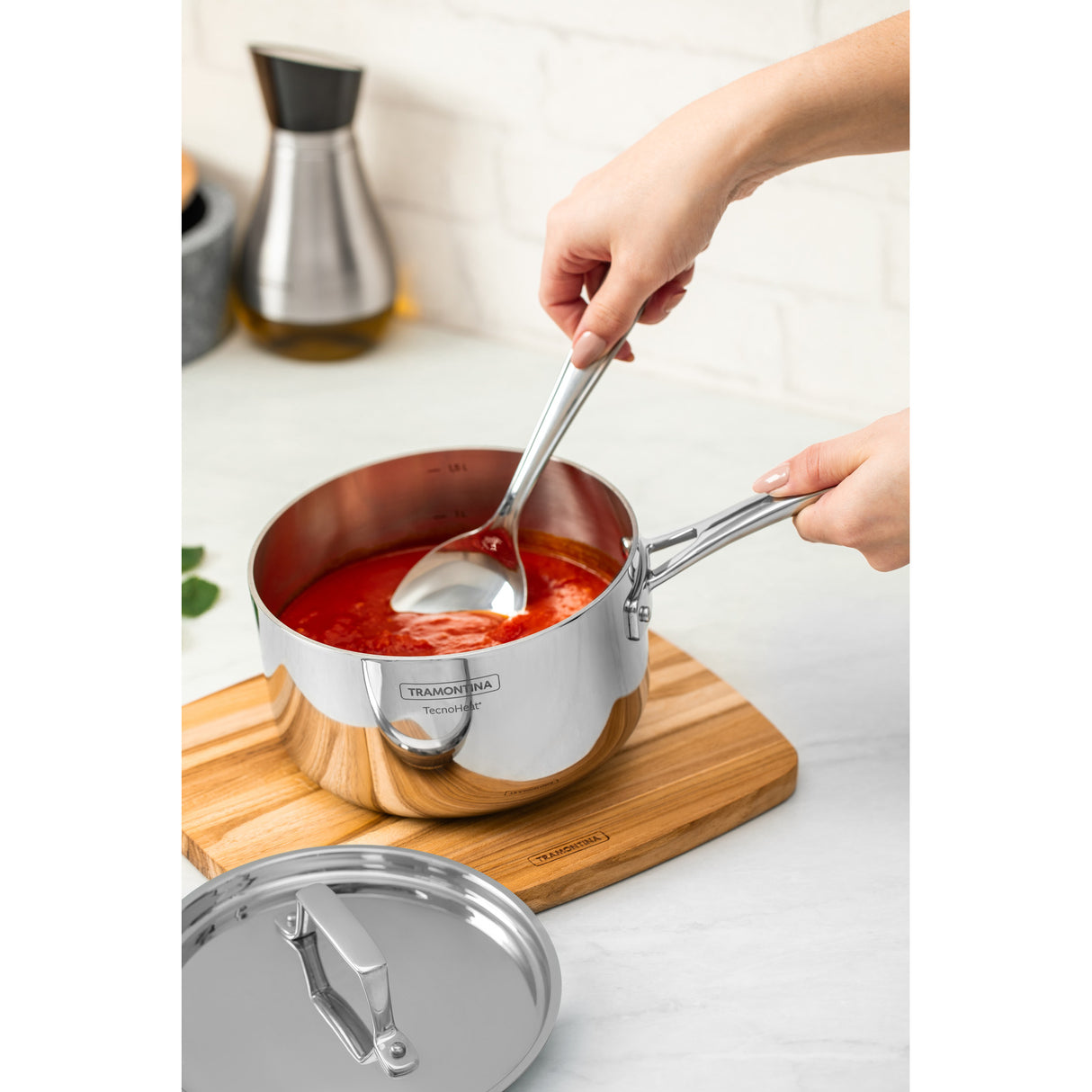 Grano Try-Ply Clad Stainless Steel Sauce Pan, 16cm, 1.7L
