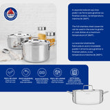 Grano Try-Ply Clad Stainless Steel Shallow Casserole, 24cm, 4.4L