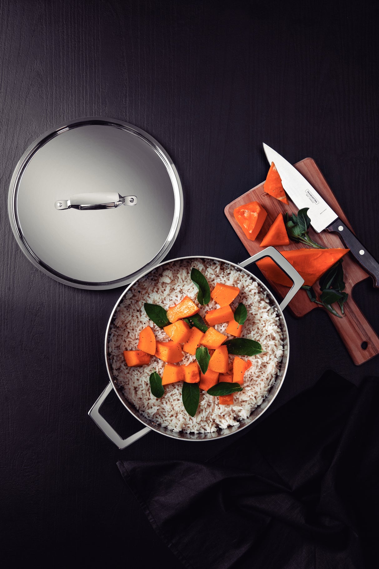 Grano Try-Ply Clad Stainless Steel Shallow Casserole, 24cm, 4.4L