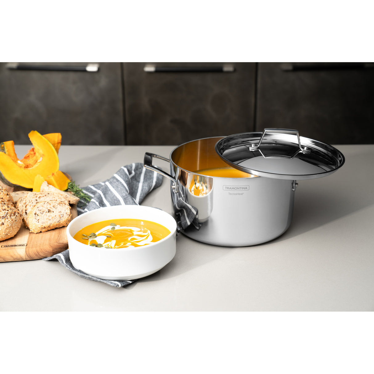 Grano Try-Ply Clad Stainless Steel Deep Casserole, 20cm, 3.5L