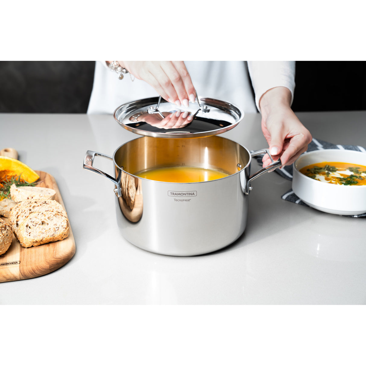 Grano Try-Ply Clad Stainless Steel Deep Casserole, 20cm, 3.5L