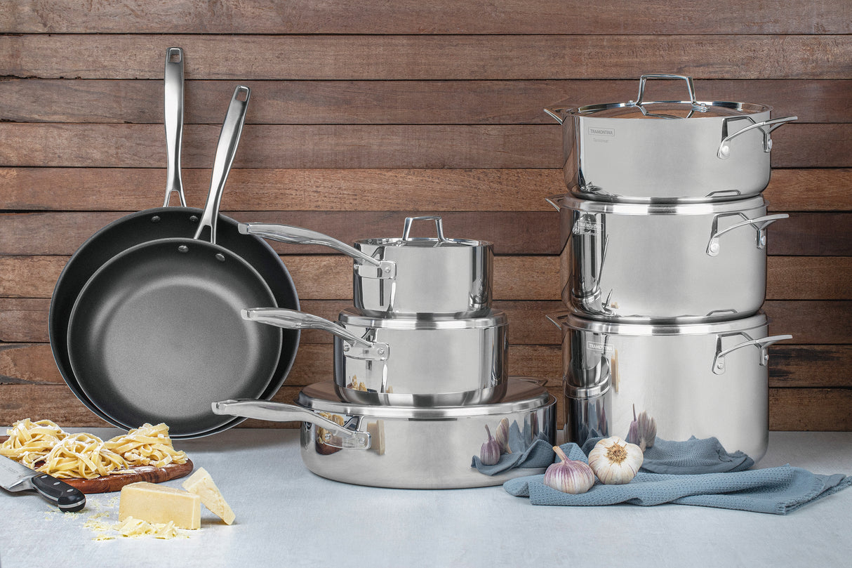 Grano Try-Ply Clad Stainless Steel Deep Casserole, 24cm, 5.8L