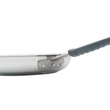 Professional Stainless Steel Frying Pan with Tri-Ply Base and Removable Grey Silicone sleeve, 26 cm