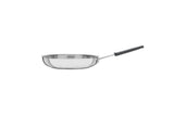 Professional Stainless Steel Frying Pan with Tri-Ply Base and Removable Grey Silicone sleeve, 26 cm