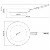 Professional Stainless Steel Frying Pan with Tri-Ply Base and Removable Grey Silicone sleeve, 30cm