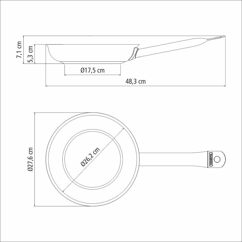 Professional Tri-Ply Base Non-Stick Frying Pan, 26cm, 2.2L