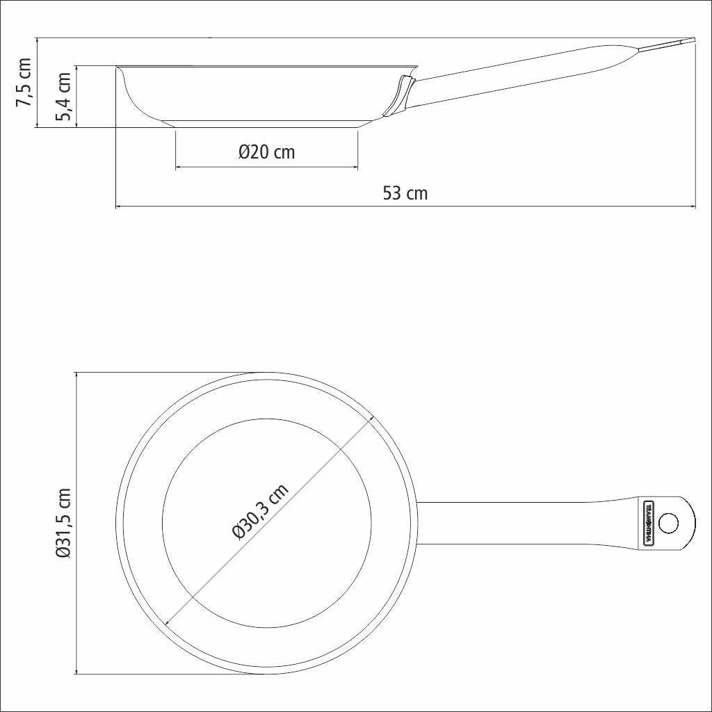 Professional Tri-Ply Base Shallow Frying Pan, 30cm, 2.9L