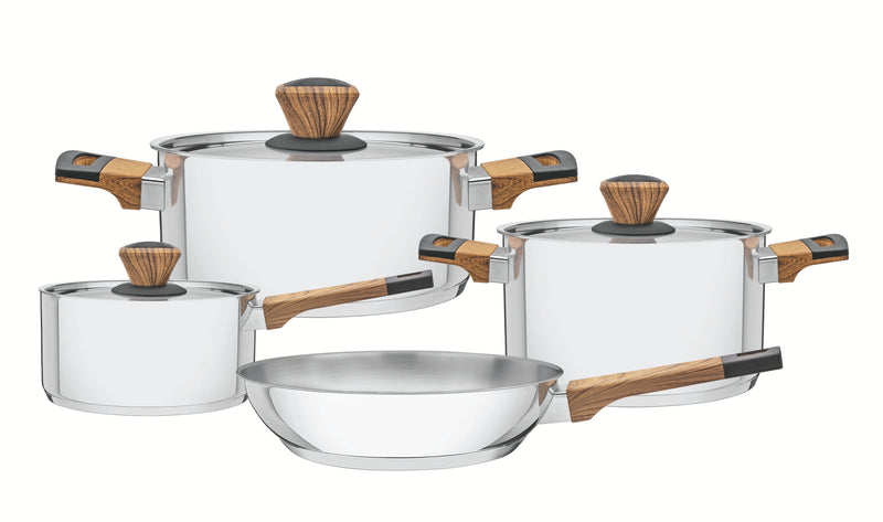 Load image into Gallery viewer, Tramontina 4-Piece Brava Cookware Set - Stainless Steel
