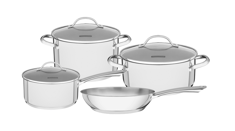 Load image into Gallery viewer, Tramontina 4-Piece Una Cookware Set - Stainless Steel
