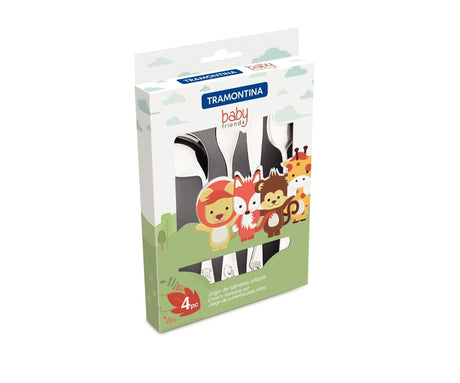 Baby Friends 4-Piece Stainless Steel Baby Cutlery Set