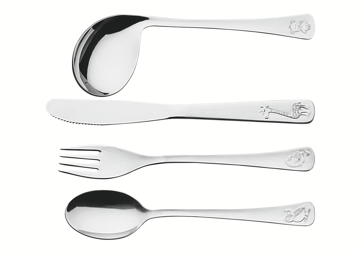 Baby Friends 4-Piece Stainless Steel Baby Cutlery Set
