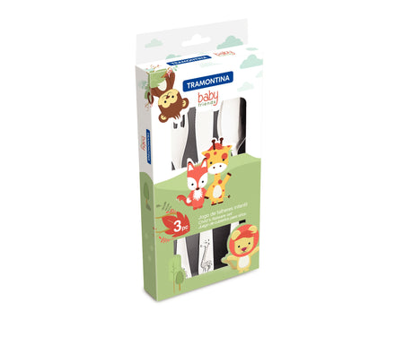 Baby Friends 3-Piece Stainless Steel Baby Cutlery Set
