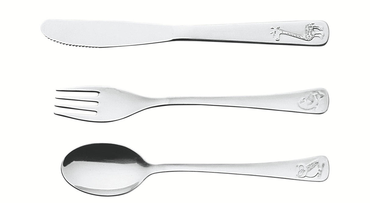 Baby Friends 3-Piece Stainless Steel Baby Cutlery Set